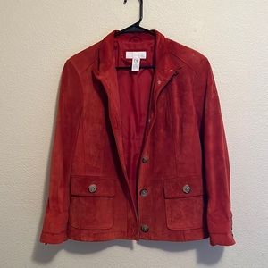 Vintage Suede Button Up Burnt Orange Jacket